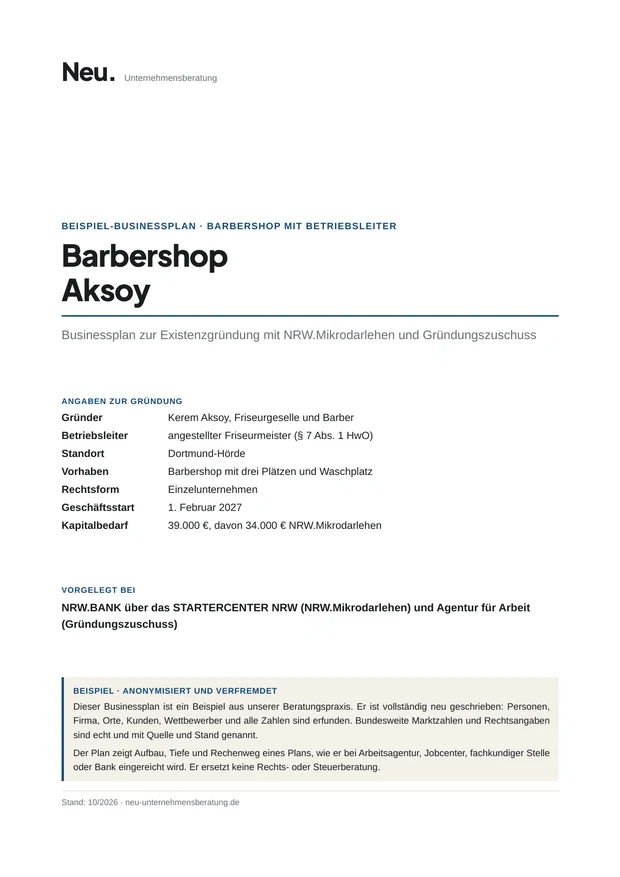 Deckblatt Beispiel 23: Barbershop mit Betriebsleiter