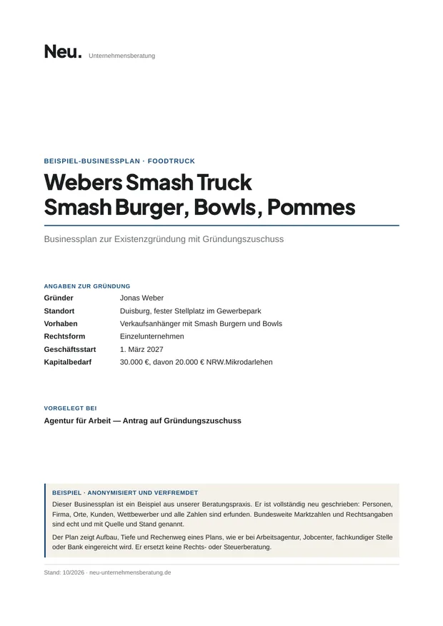 Deckblatt Beispiel 8: Foodtruck