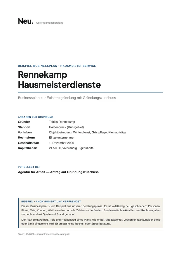 Deckblatt Beispiel 10: Hausmeisterservice