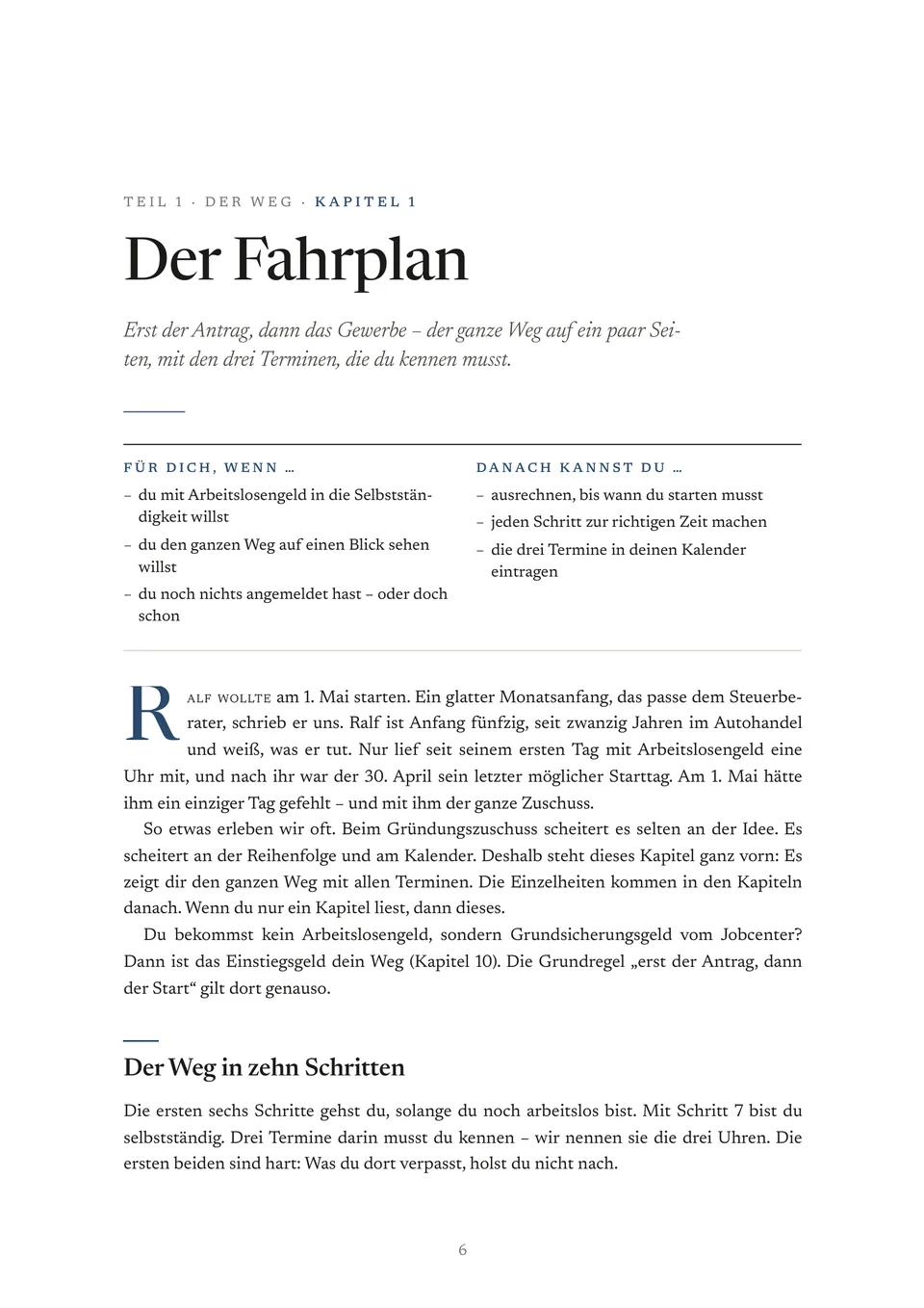 Seite 6: Kapitel 1, Der Fahrplan