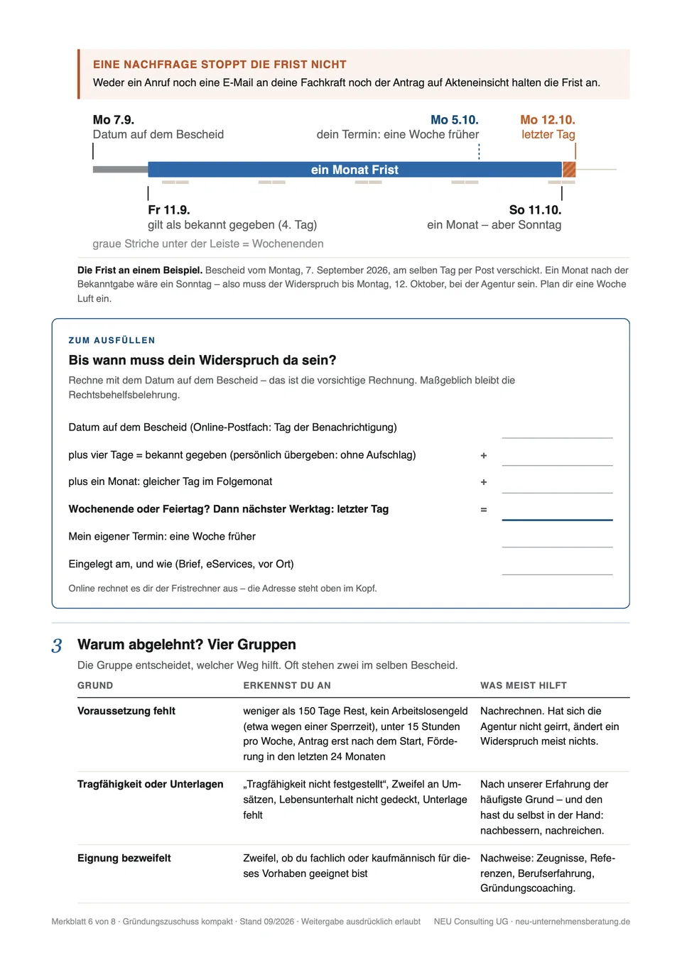 Merkblatt 6 · Abgelehnt – was jetzt?, Seite 2